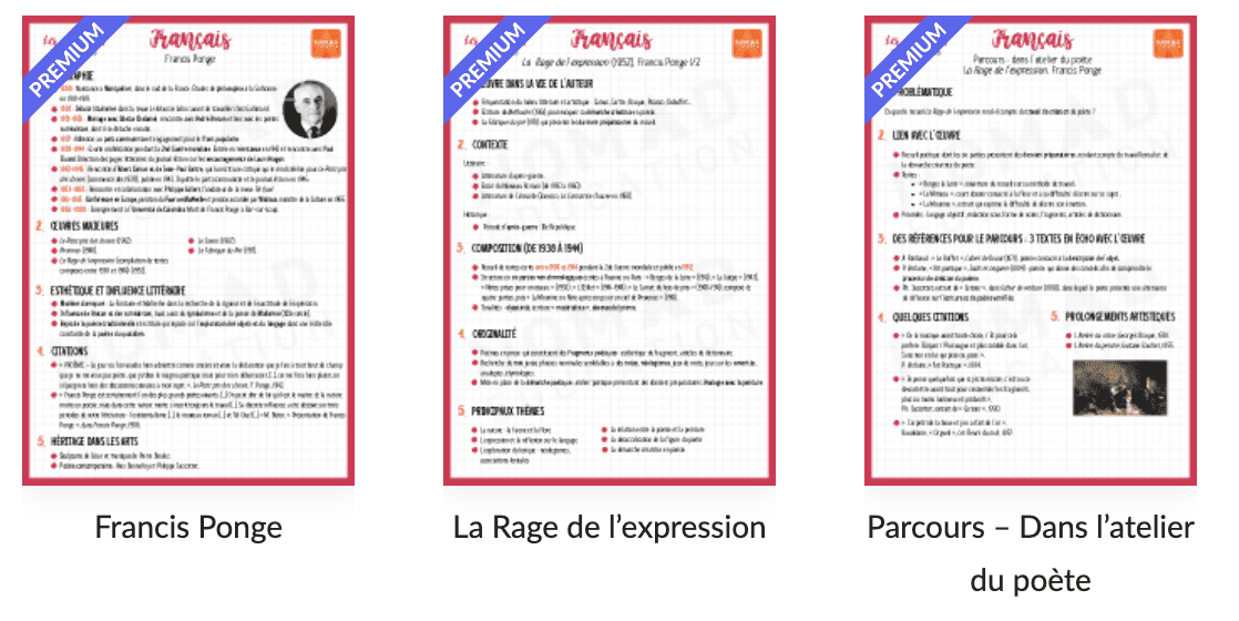 Fiche bac français francis ponge la rage de l'expression