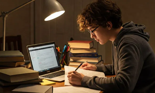 Un lycéen révise son bac en tant que candidat libre