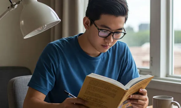Un lycéen qui révise pour obtenir une mention au bac